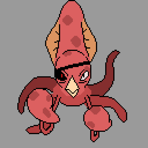 Cyber Squid in a Fighting Stance